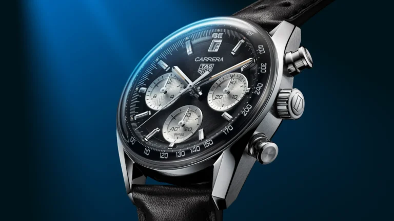 TAG Heuer Carrera chronograph with black dial and silver subdials